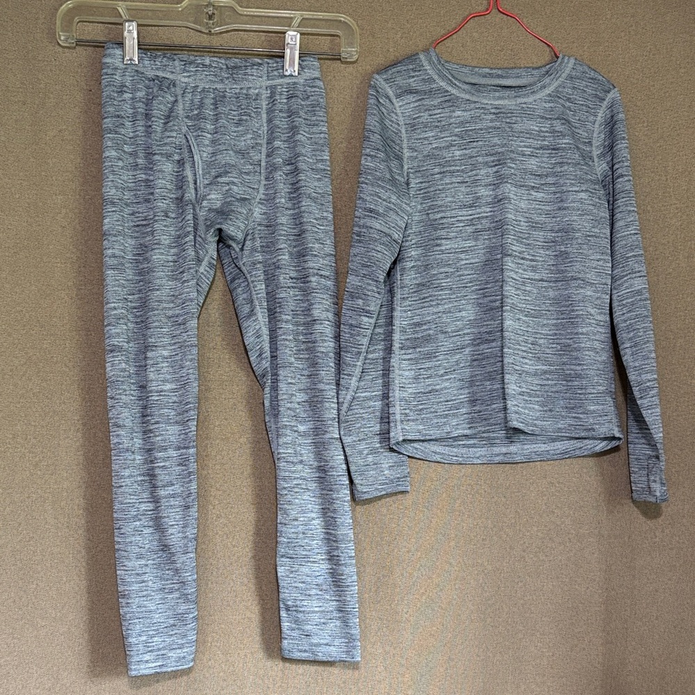 Kids Heather Gray Thermal Set Size Medium